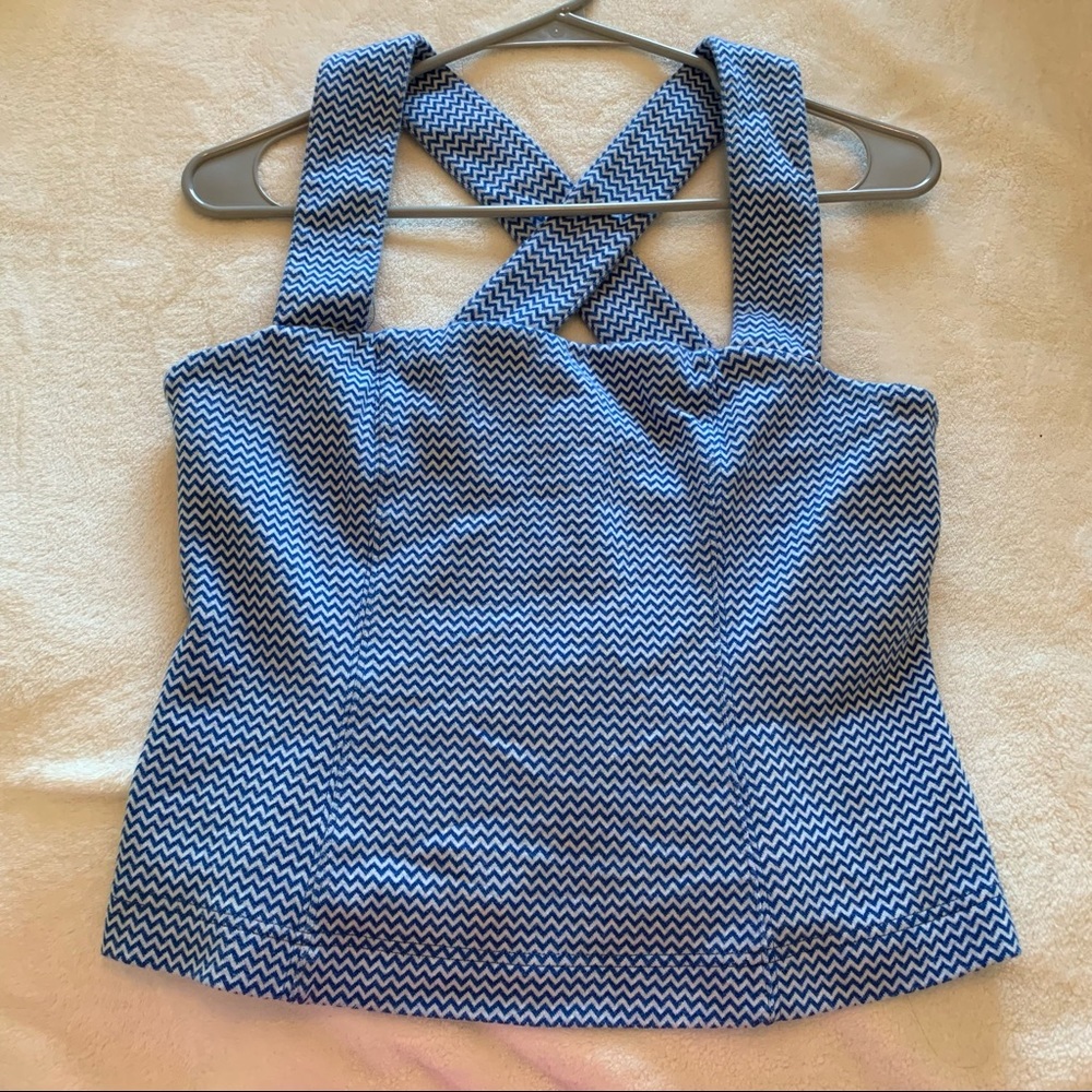 Maeve top | size Medium | blue and white